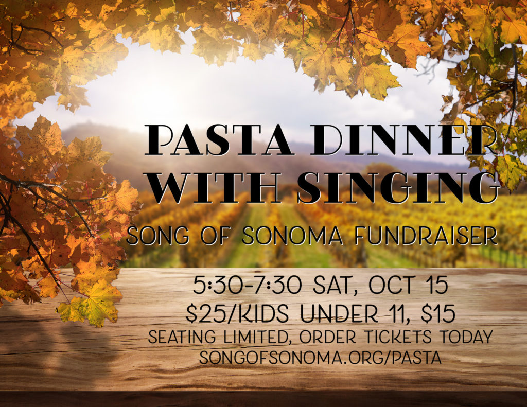 Pasta Dinner with Singing – Song of Sonoma